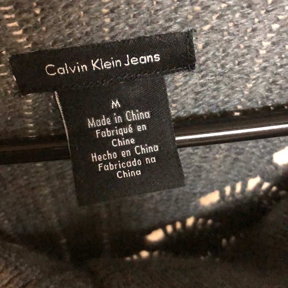 Calvin Klein grey cotton/rabbit hair cape sweater - Picture 6 of 8